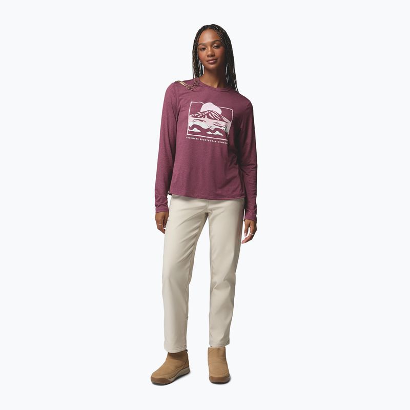 Longsleeve pentru femei Columbia Parsons Point LS Graphic Tee antique mauve heather/all terrain 2