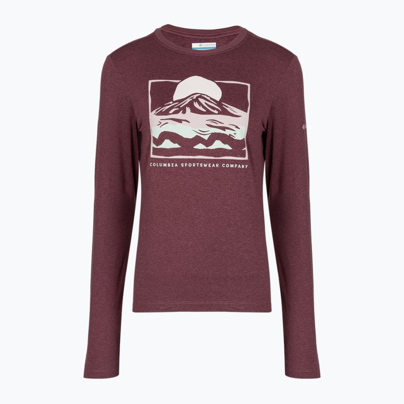 Longsleeve pentru femei Columbia Parsons Point LS Graphic Tee antique mauve heather/all terrain 6