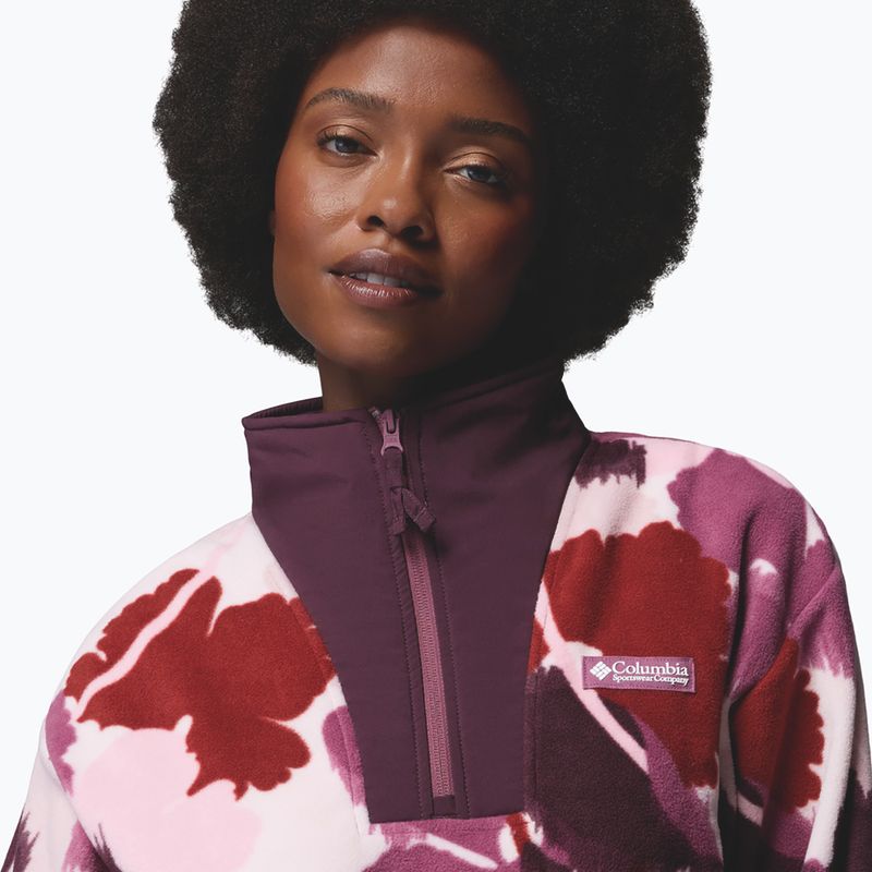 Bluză fleece pentru femei Columbia Sequoia Grove II Printed Half Zip antique mauve ikatbloom 5
