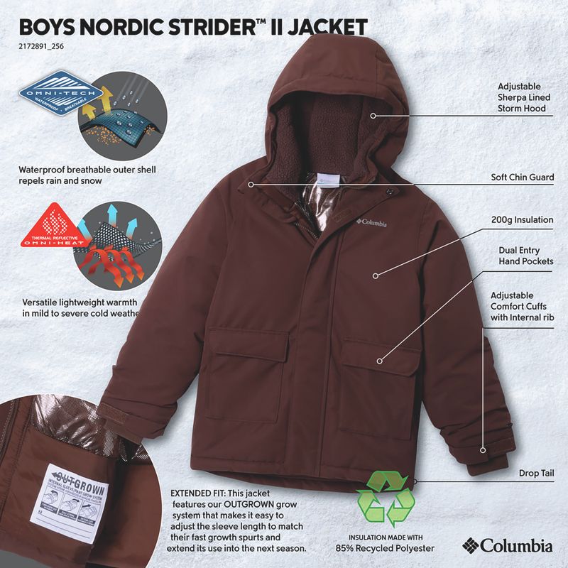 Geacă izolată pentru copii Columbia Nordic Strider III tobacco 4