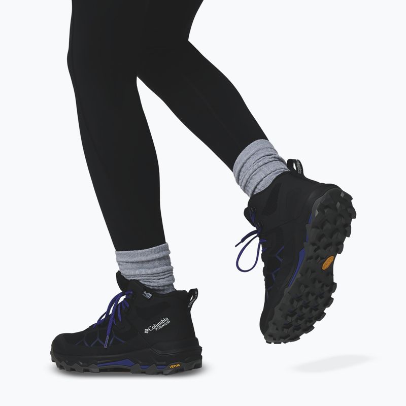 Încălțăminte de trekking pentru femei Columbia Peakfreak Titanum Outdry Mid black/purple quartz 6
