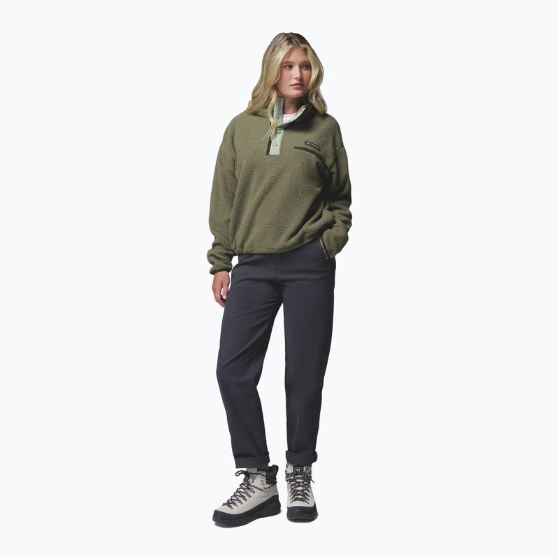 Bluză fleece pentru femei Columbia Helvetia II Cropped Half Snap Fleece stone green/safari 2