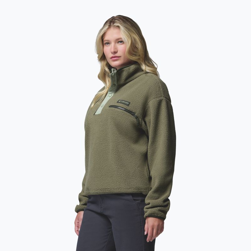 Bluză fleece pentru femei Columbia Helvetia II Cropped Half Snap Fleece stone green/safari 4