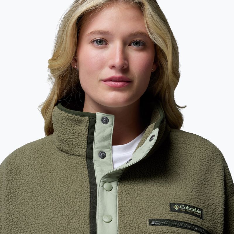 Bluză fleece pentru femei Columbia Helvetia II Cropped Half Snap Fleece stone green/safari 5