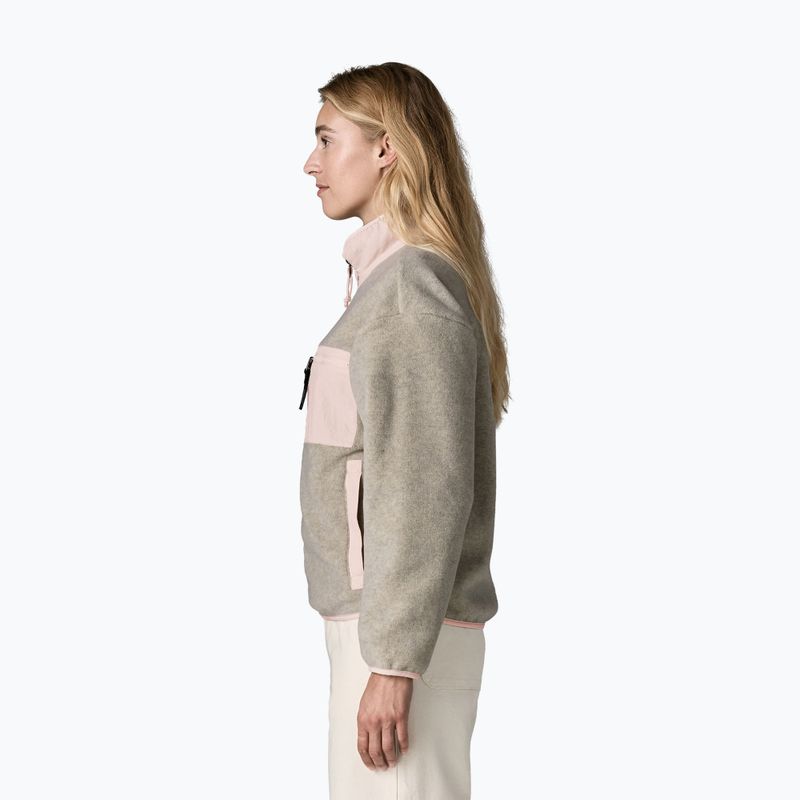 Bluză fleece pentru femei Patagonia Synchilla oatmeal heather w/pink frost 3