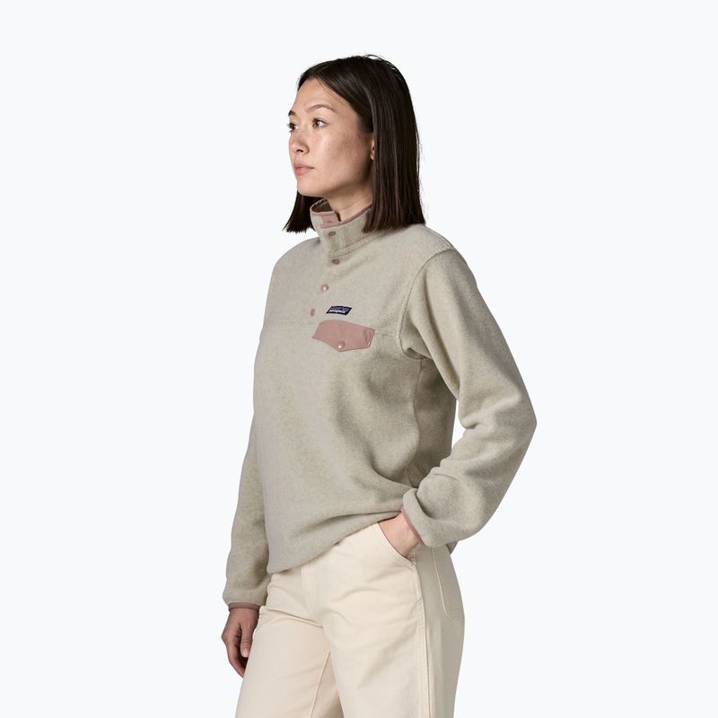 Bluză fleece pentru femei Patagonia Lightweight Synchilla Snap-T Pullover oatmeal heather w/moonrise taupe 3