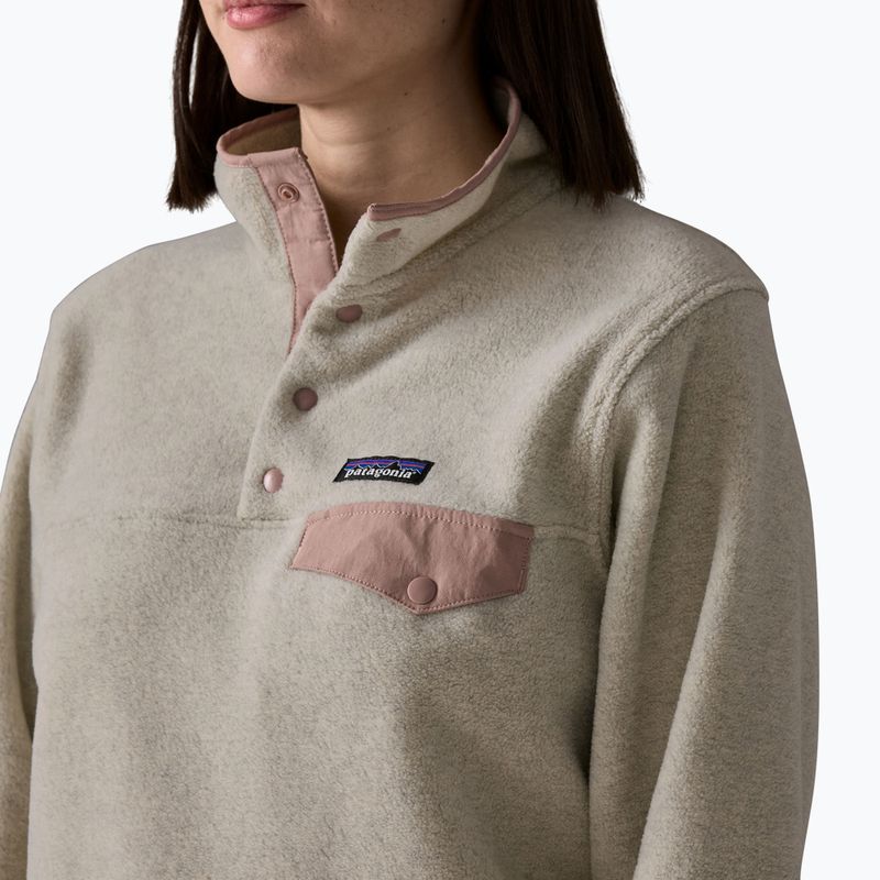 Bluză fleece pentru femei Patagonia Lightweight Synchilla Snap-T Pullover oatmeal heather w/moonrise taupe 4