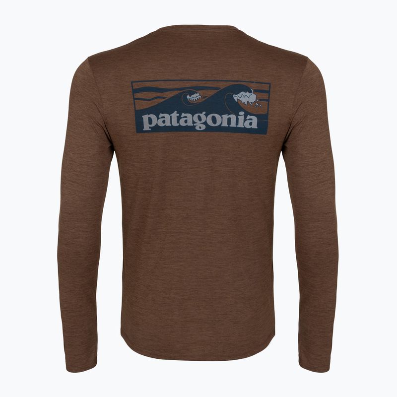 Longsleeve pentru bărbați Patagonia Cap Cool Daily Boardshort Logo LS berm brown - light berm brown x-dye 2