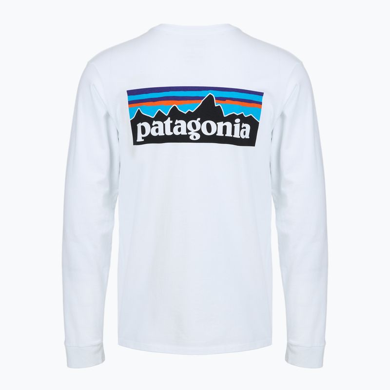 Longsleeve pentru bărbați Patagonia P-6 Logo Responsibili fiber white 2