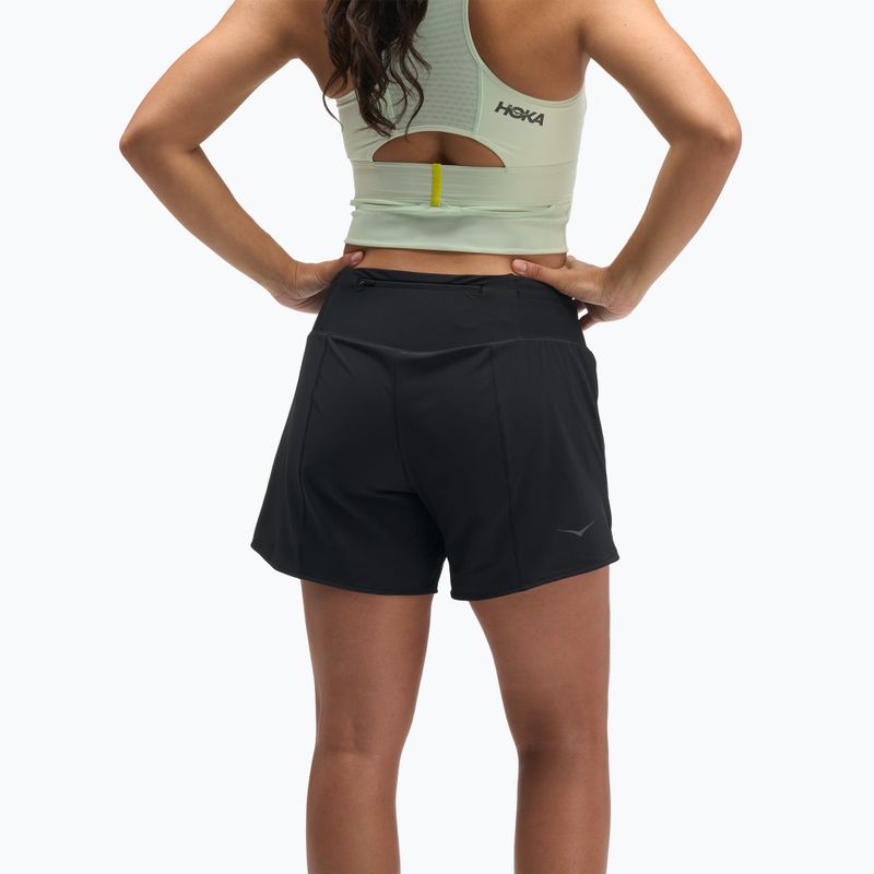 Pantaloni scurți de alergare pentru femei HOKA Glide Short 5" 2in1 black 3