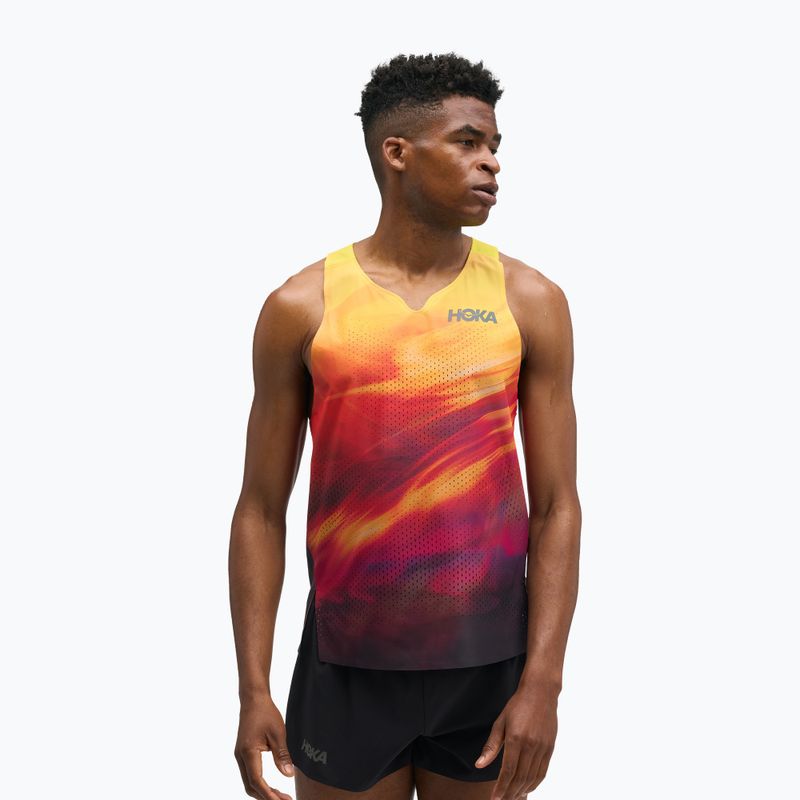 Tricou de alergare pentru bărbați HOKA Race Day Singlet TR Print hoka citrus 4