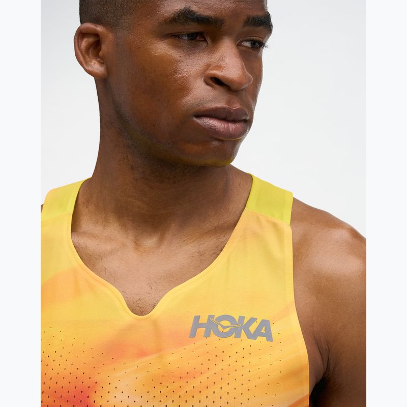 Tricou de alergare pentru bărbați HOKA Race Day Singlet TR Print hoka citrus 5