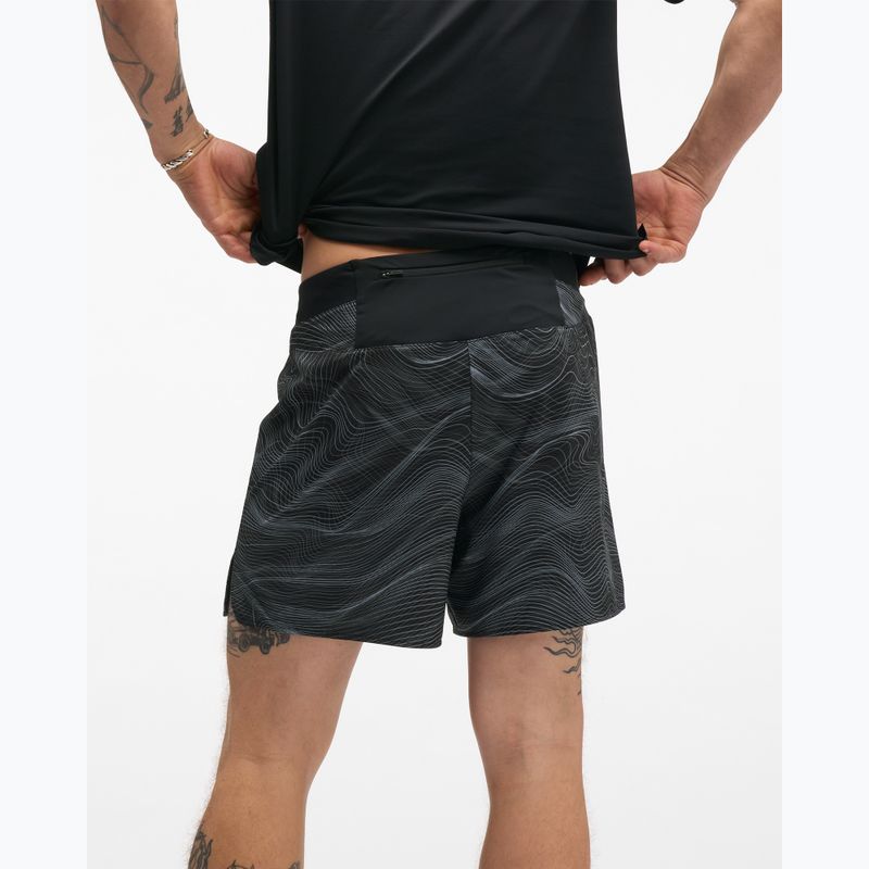 Pantaloni scurți de alergare pentru bărbați HOKA Glide Short 5" Brief CLF PRT black/white 3