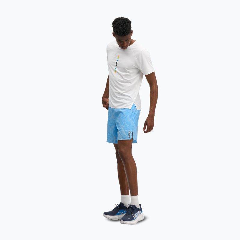 Pantaloni scurți de alergare pentru bărbați HOKA Glide Short 7" CLF PRT mineral blue 2