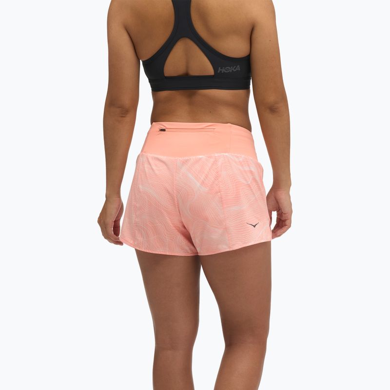 Pantaloni scurți de alergare pentru femei HOKA Glide Short 3.5" CLF PRT sunstone print 3