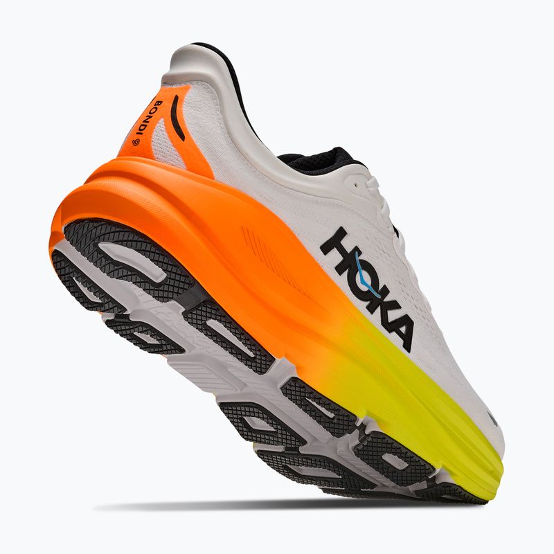 Încălțăminte de alergare pentru bărbați HOKA Bondi 9 white/neon tangerine 3