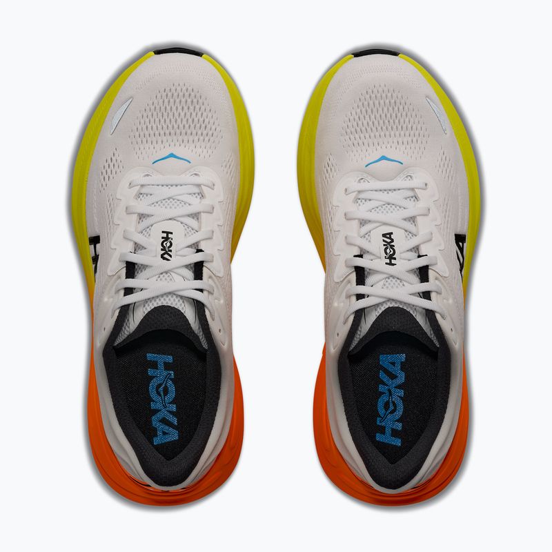 Încălțăminte de alergare pentru bărbați HOKA Bondi 9 Wide white/neon tangerine 5