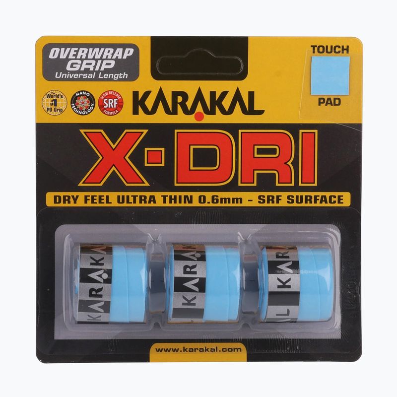 Înveliș pentru rachete de squash Karakal X-Dri Grip 3 buc. blue