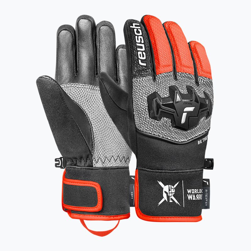 Mănuși de schi pentru copii Reusch Worldcup Warrior R-Tex XT Junior black/silver/fluo red 2