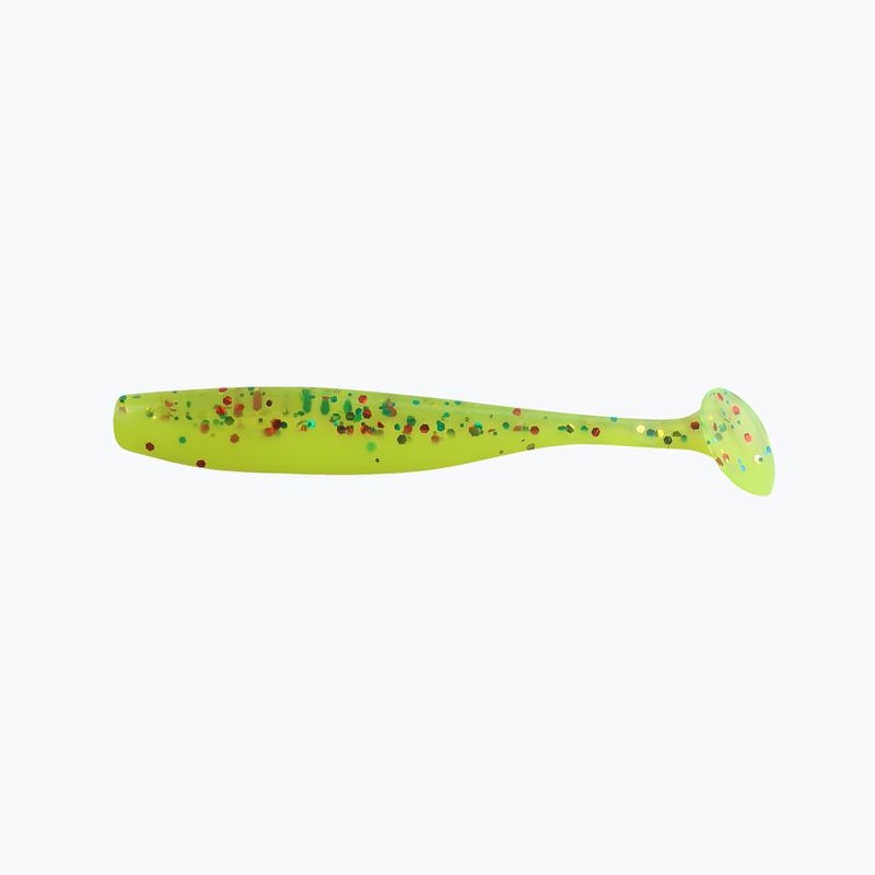 Relax Bass 2.5 Momeală moale laminată 4 buc. Chartreuse-Multi Glitter / Mătase BAS25