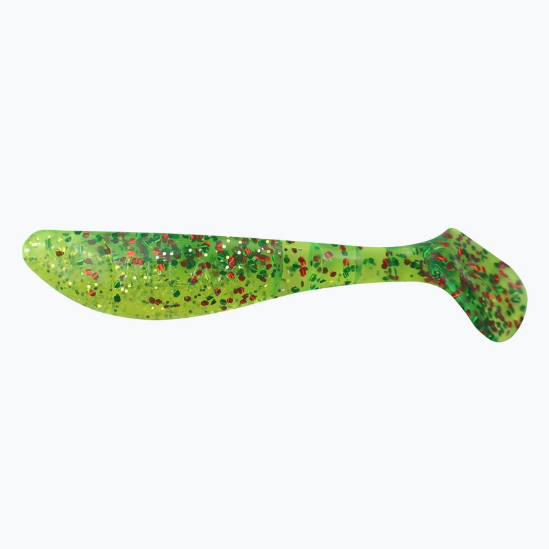 Relax Hoofed momeală de cauciuc 2.5 Laminat 4 buc. Chartreuse-Silver Glitter / Chartreuse-Green BLS25
