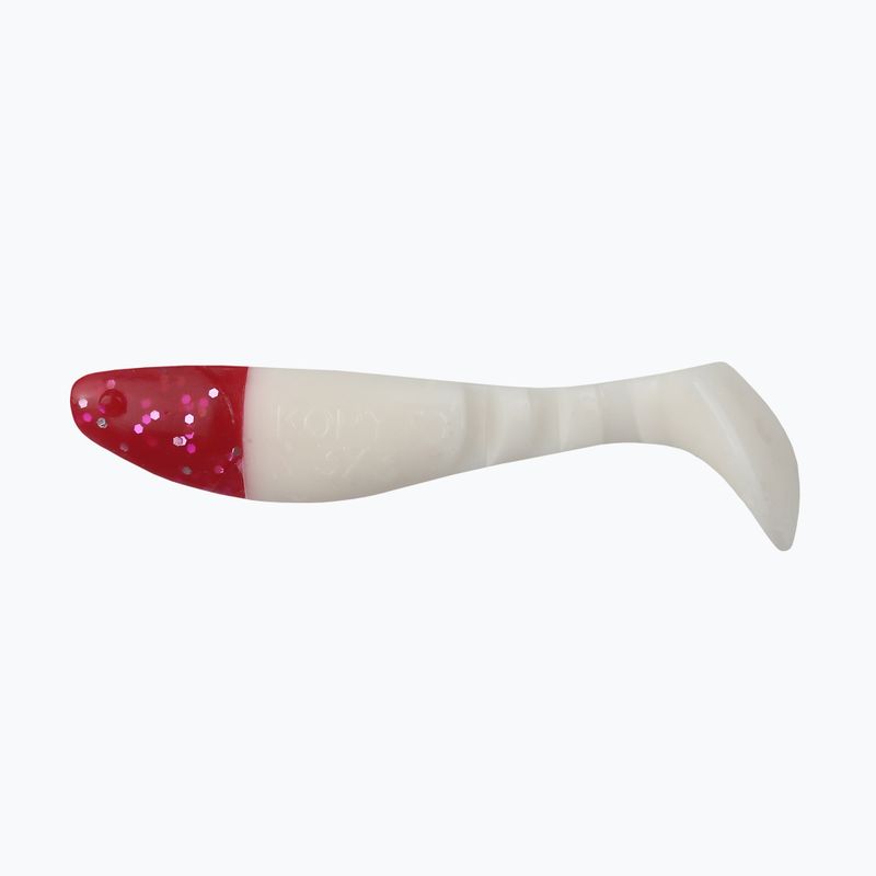 Momeală moale Relax Hoof 3 Head 4 buc. Alb / roșu-argintiu Glitter BLS3-H