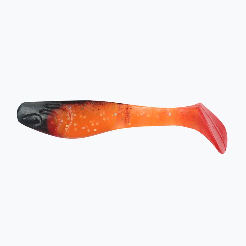 Momeală moale Relax Hoof 3 Red Tail negru transparent portocaliu-hologramă strălucitor BLS3-S122R-B