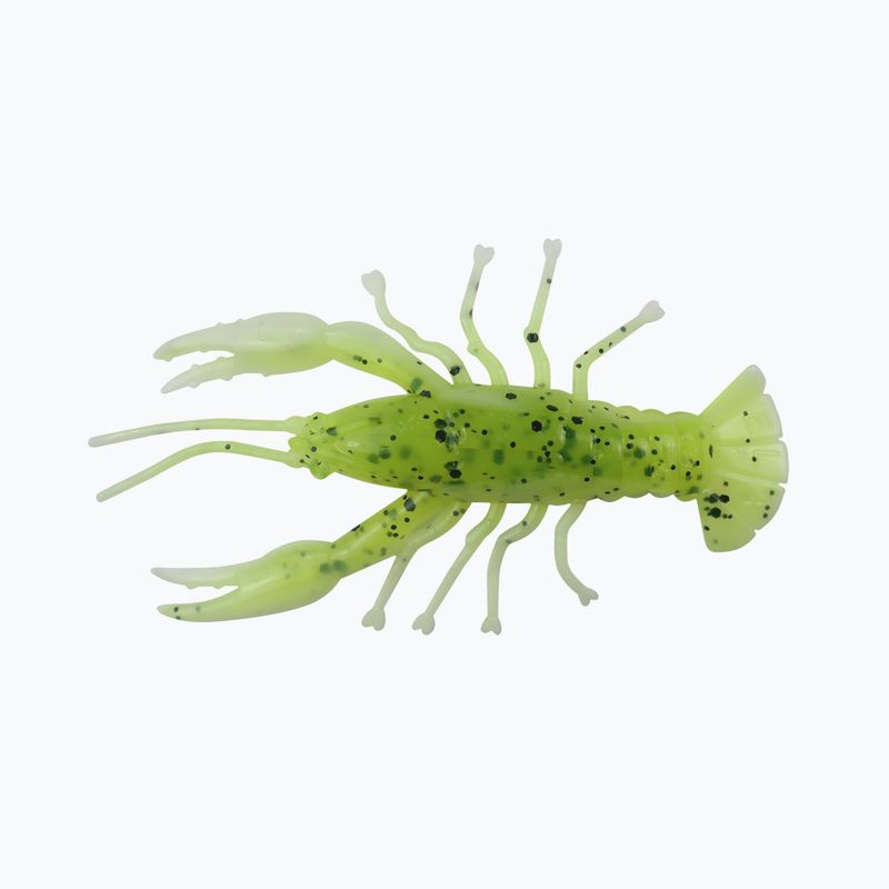 Relax Crawfish 2 Momeală moale laminată 4 buc. Chartreuse-Negru Jumbo Glitter / Alb CRF2