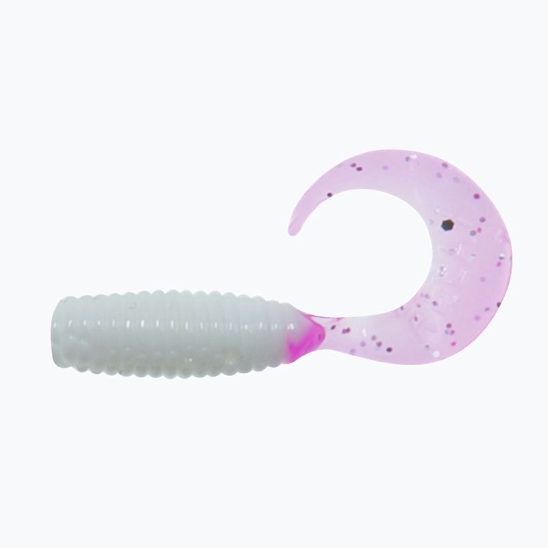Momeală moale Relax Twister VR1 Standard 8 buc. Alb / roz-argintiu strălucitor VR1-TS