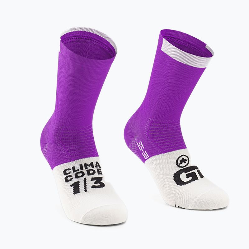 ASSOS GT C2 șosete de ciclism mov/alb P13.60.700.4B 4