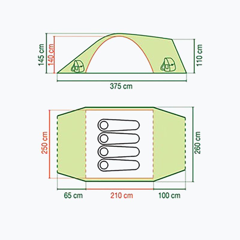 Cort de camping pentru 4 persoane Coleman Rock Springs 4 verde 200003888888 2