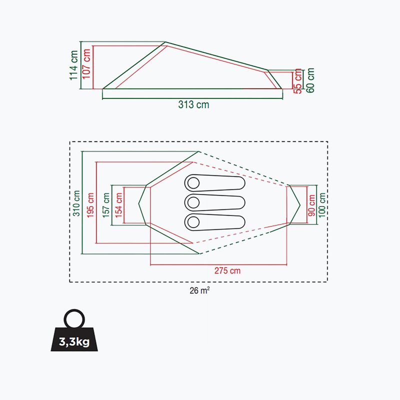 Coleman Cobra cort de trekking pentru 3 persoane gri 2176908 2