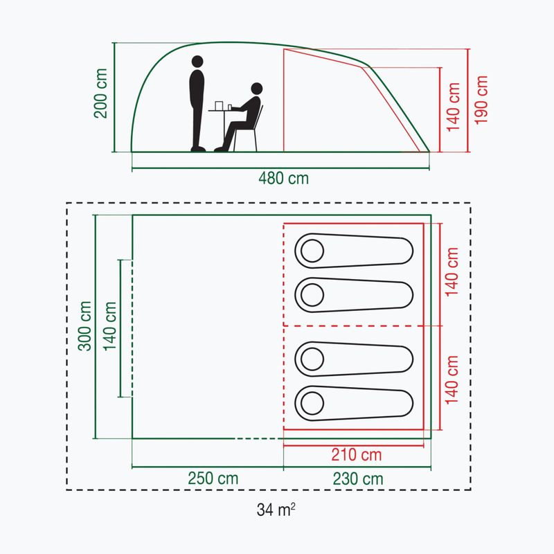 Cort de camping 4-persoane Coleman Vespucci 4 brown 2