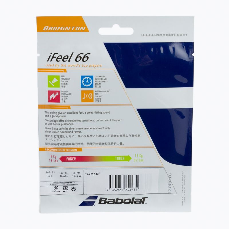 Coardă de badminton BABOLAT bad.iFEEL 10.2M negru 124898 2