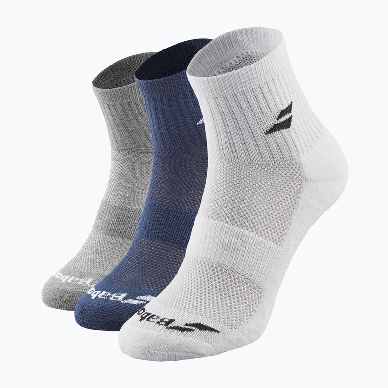 Șosete Babolat Quarter 3 Pack white/estate blue/grey