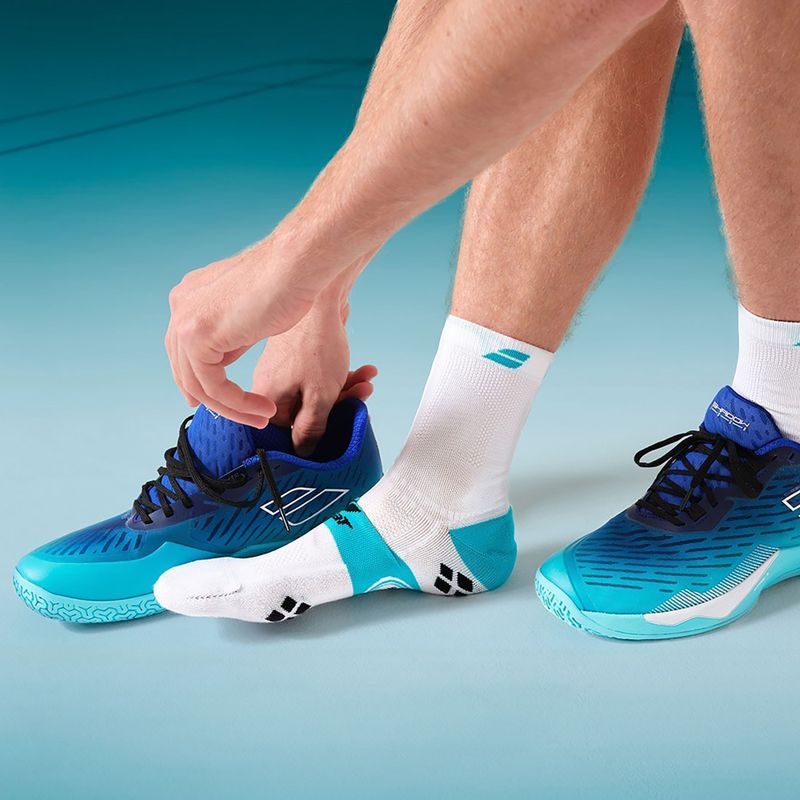 Șosete pentru bărbați Babolat Badminton Pro Crew white/ceramic blue 3