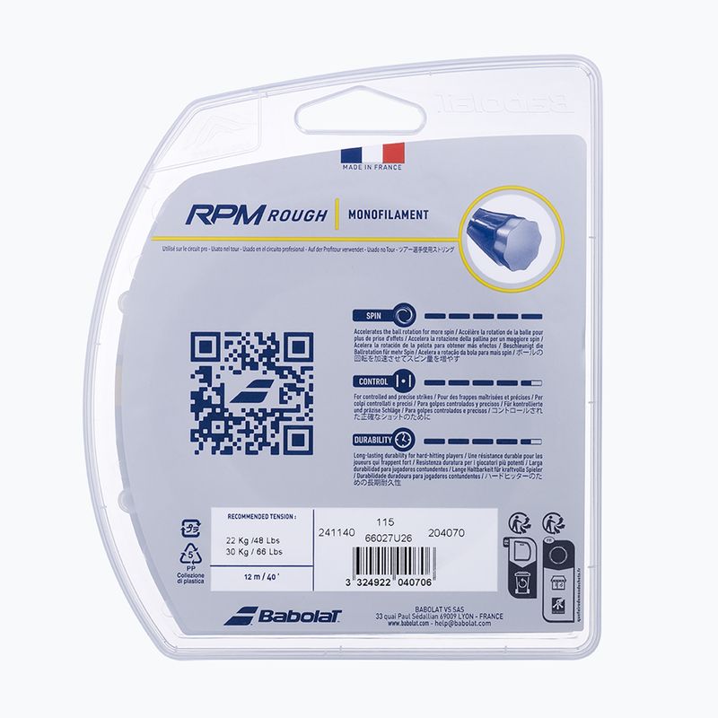 Coardă de tenis Babolat 12 m Rpm Rough grey 2