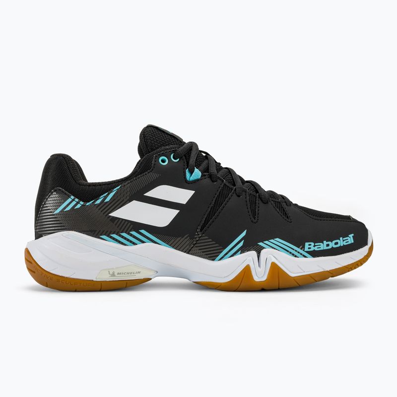 Încălțăminte de badminton pentru bărbați Babolat Shadow Spirit black/light blue 2