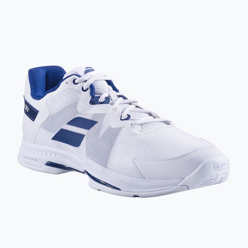 Pantofi de tenis Babolat SFX3 All Court alb/marin pentru bărbați SFX3 All Court alb/marin 11