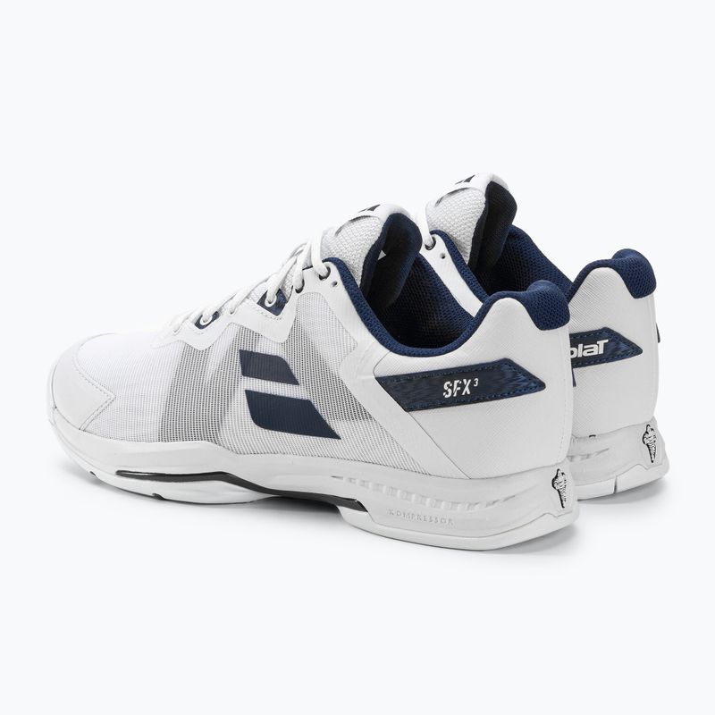 Pantofi de tenis Babolat SFX3 All Court alb/marin pentru bărbați SFX3 All Court alb/marin 3