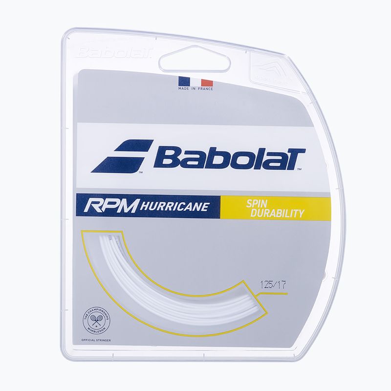 Coardă de tenis Babolat 12 m RPM Hurricane white