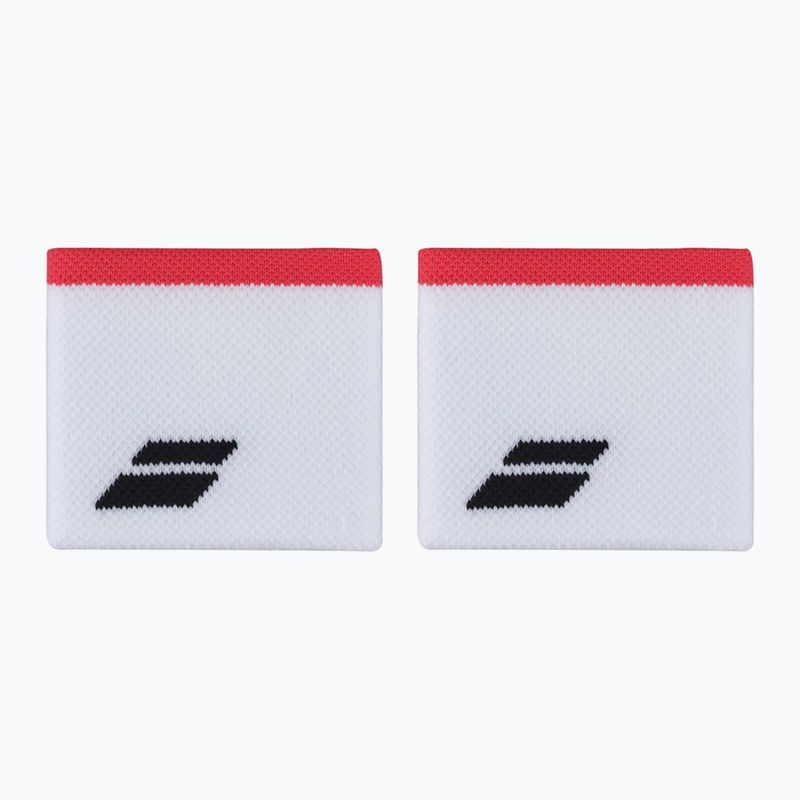 Manșete pentru încheietură  Babolat Logo Wristband 2 buc. white/strike red