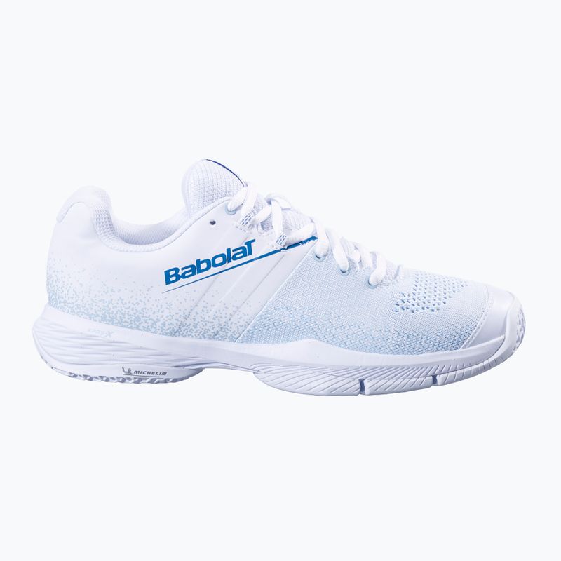 Încălțăminte de padel pentru femei  Babolat Sensa W white/ cool blue 2