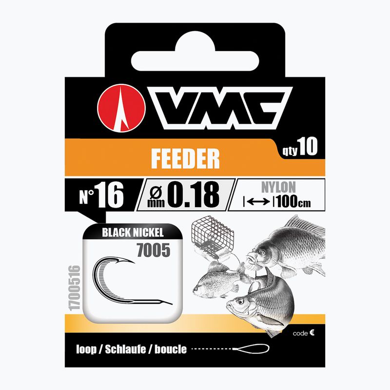 Methode leader VMC Feeder bucla cârlig bucla cu barbă + linie 10 buc nichel negru 1700510