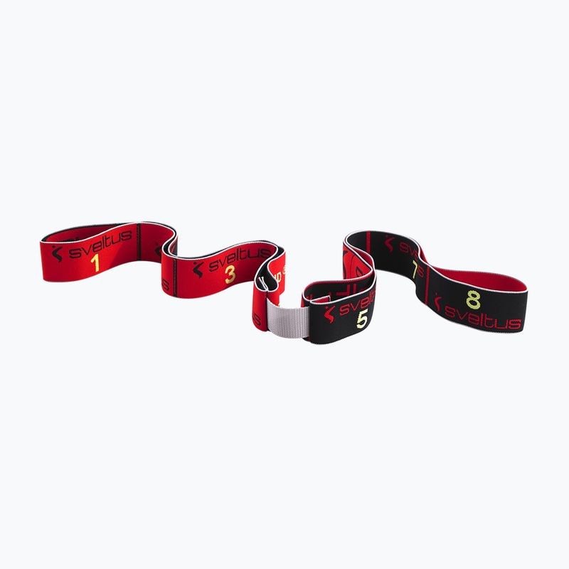 Exercițiu elastic Sveltus Elastiband 3 strenghts vrac roșu/negru 0100 4