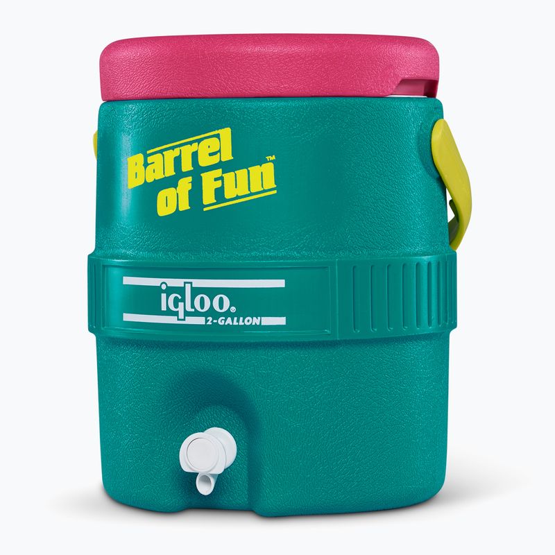 Recipient pentru apă Igloo Retro Barrel Of Fun 2 Gallon 7,6 l dark jade/bold magenta/livewire yellow 3