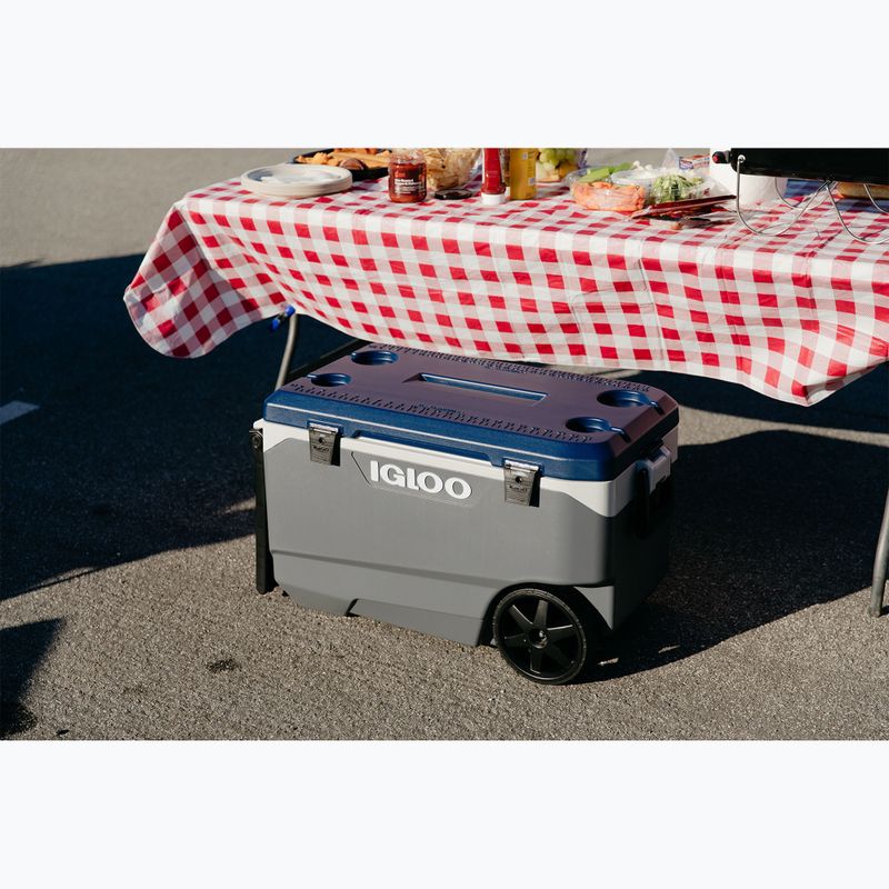 Frigider turistic Igloo Maxcold Latitude 90 Qt Roller 85 l carbonite/aegean sea 10