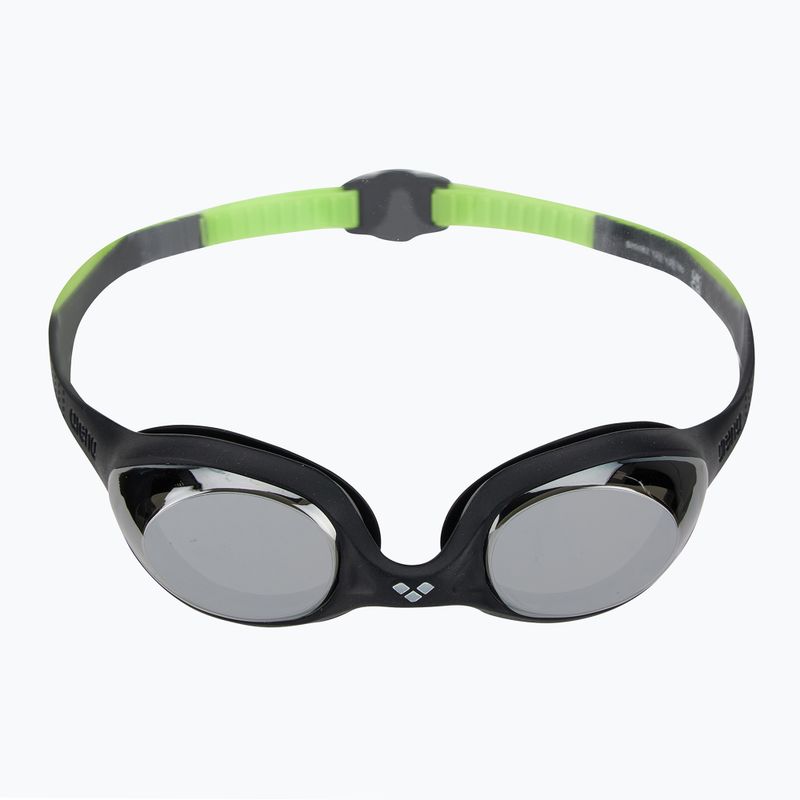 Ochelari de înot pentru copii arena Spider JR Mirror negru/argintiu/verde 2