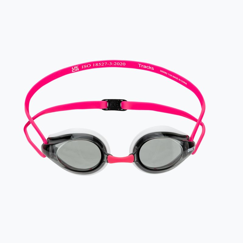 Ochelari înot arena Tracks white/smoke/fuchsia 2