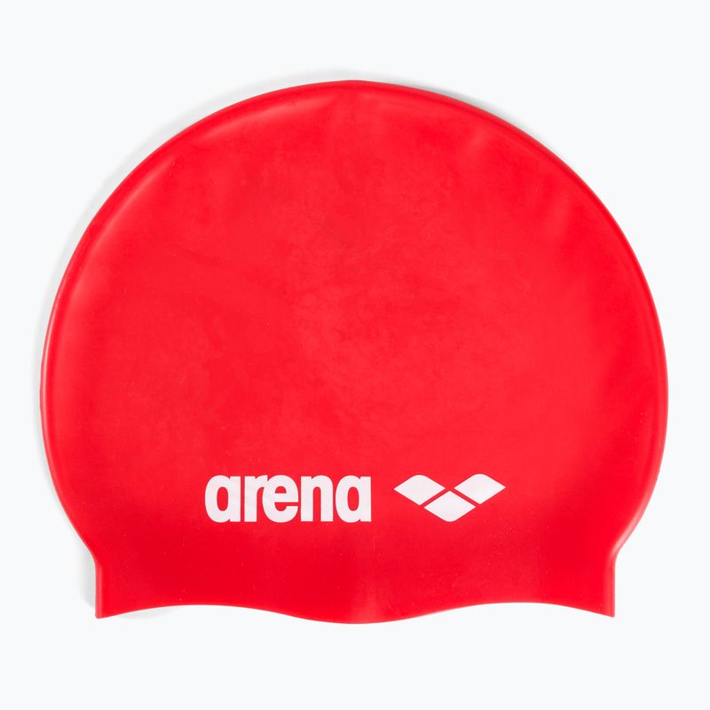 Șapcă de înot Arena Classic Silicone roșu/alb
